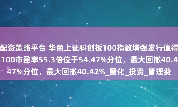配资策略平台 华商上证科创板100指数增强发行值得买吗？跟踪指数科创100市盈率55.3倍位于54.47%分位，最大回撤40.42%_量化_投资_管理费